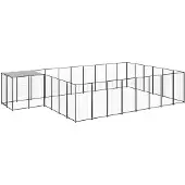 vidaXL Hundezwinger Schwarz 15,73 m² Stahl