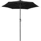 vidaXL Sonnenschirm Schwarz 200 x 224 cm Aluminium