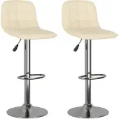 vidaXL Barhocker 2 Stk. Creme Stoff