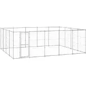 vidaXL Outdoor-Hundezwinger Verzinkter Stahl 24,2 m²