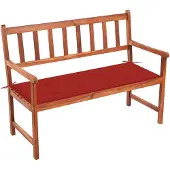 vidaXL Gartenbank mit Auflage 120 cm Massivholz Akazie