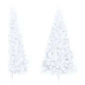 vidaXL Künstlicher Halb-Weihnachtsbaum mit Ständer Weiß 210 cm PVC