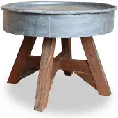 vidaXL Couchtisch Gemischtes Altholz 60x45 cm Silbern