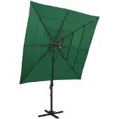 vidaXL Sonnenschirm mit Aluminium-Mast 4-lagig Grün 250x250 cm