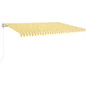 vidaXL Markise Automatisch Einziehbar 500x300 cm Gelb und Weiß