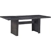 vidaXL Garten-Esstisch Schwarz 200x100x74 cm Glas und Poly Rattan