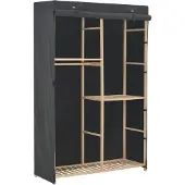 vidaXL 3-stufiger Kleiderschrank Grau 110 x 40 x 170 cm Stoff
