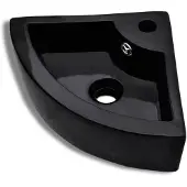 vidaXL Waschbecken mit Überlauf 45 x 32 x 12,5 cm Schwarz