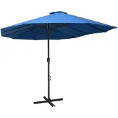 vidaXL Sonnenschirm mit Aluminium-Mast 460x270 cm Blau