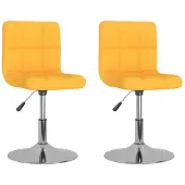 vidaXL Esszimmerstühle 2 Stk. Drehbar Gelb Stoff