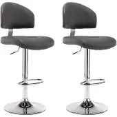 vidaXL Barhocker 2 Stk. Grau Kunstleder