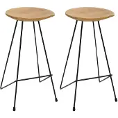 vidaXL Barhocker 2 Stk. Massivholz Teak