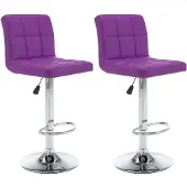 vidaXL Barhocker 2 Stk. Lila Kunstleder