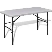 vidaXL Gartentisch Klappbar 122 cm HDPE Weiß