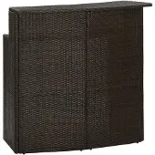vidaXL Garten-Bartisch Braun 120x55x110 cm Poly Rattan