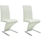 vidaXL Esszimmerstühle 2 Stk. Weiß Kunstleder