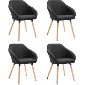 vidaXL Esszimmerstühle 4 Stk. Schwarz Stoff