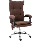 vidaXL Massage-Bürostuhl Braun Stoff