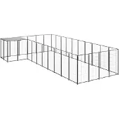 vidaXL Hundezwinger Schwarz 13,31 m² Stahl
