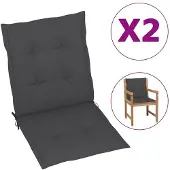 vidaXL Gartenstuhlauflagen für Niedriglehner 2 Stk. Anthrazit