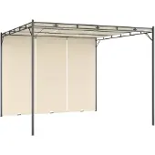vidaXL Gartenpavillon mit Seitenvorhang 3x3x2,25 m Creme