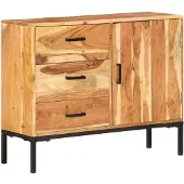 vidaXL Sideboard 88x30x73 cm Akazie Massivholz