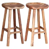 vidaXL Barhocker 2 Stk. Massivholz Akazie