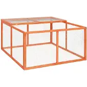 vidaXL Kaninchenstall 124x120x60 cm Massivholz Tanne
