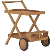 vidaXL Teewagen Massivholz Teak