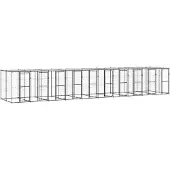 vidaXL Outdoor-Hundezwinger Stahl mit Dach