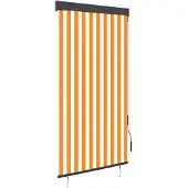 vidaXL Außenrollo 100 x 250 cm Weiß und Orange