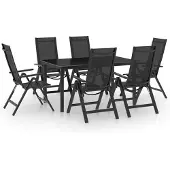 vidaXL 7-tlg. Garten-Essgruppe Aluminium Anthrazit