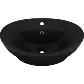 vidaXL Luxus-Waschbecken Überlauf Matt Schwarz 58,5x39cm Keramik