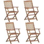 vidaXL Klappbare Gartenstühle 4 Stk. Massivholz Akazie
