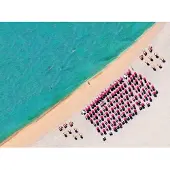 Praxis Fototapete Strand Meeresgrün und Sandbraun 248 x 184 cm 612310