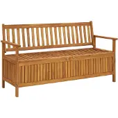 vidaXL Gartenbank mit Stauraum 148 cm Massivholz Akazie