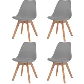 vidaXL Esszimmerstühle 4 Stk. Grau Kunststoff