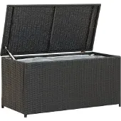 vidaXL Gartenbox Poly Rattan 100x50x50 cm Schwarz
