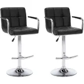 vidaXL Barhocker 2 Stk. Schwarz Kunstleder