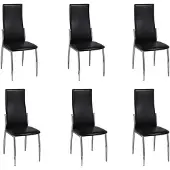 vidaXL Esszimmerstühle 6 Stk. Schwarz Kunstleder
