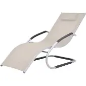 vidaXL Sonnenliege mit Kissen Aluminium und Textilene Creme