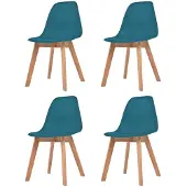 vidaXL Esszimmerstühle 4 Stk. Türkis Kunststoff