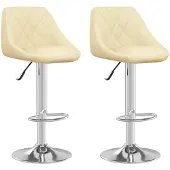 vidaXL Barhocker 2 Stk. Creme Kunstleder