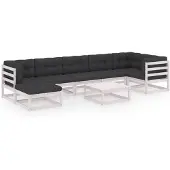 vidaXL 8-tlg. Garten-Lounge-Set mit Kissen Massivholz Kiefer