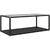 vidaXL Couchtisch Transparent und Schwarz 100x50x35 cm Hartglas