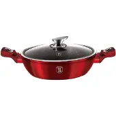 Berlinger Haus BH-1262 Burgundy Metallic LINE 24CM Sauteuse inkl. Deckel, Aluminium, 24 cm Durchmesser, Induktionsherd-geeignet, Antihaftbeschichtung
