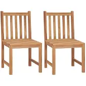 vidaXL Gartenstühle 2 Stk. Massivholz Teak