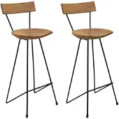 vidaXL Barhocker 2 Stk. Massivholz Teak