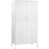 vidaXL Kleiderschrank Weiß 90x50x180 cm Stahl