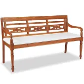 vidaXL Batavia Gartenbank mit Polstern 150 cm Teak